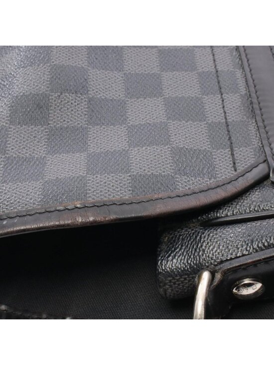 Louis Vuitton Shoulder Bag Daniel GM Damier Graphite Canvas Leather